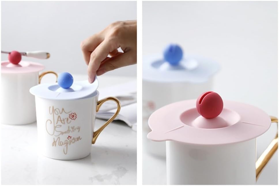 ya 14 9.20 baidi 4 Pcs Leak-proof Cup Lid Re ble Silicone Lids Mug Leakproof Cover-1