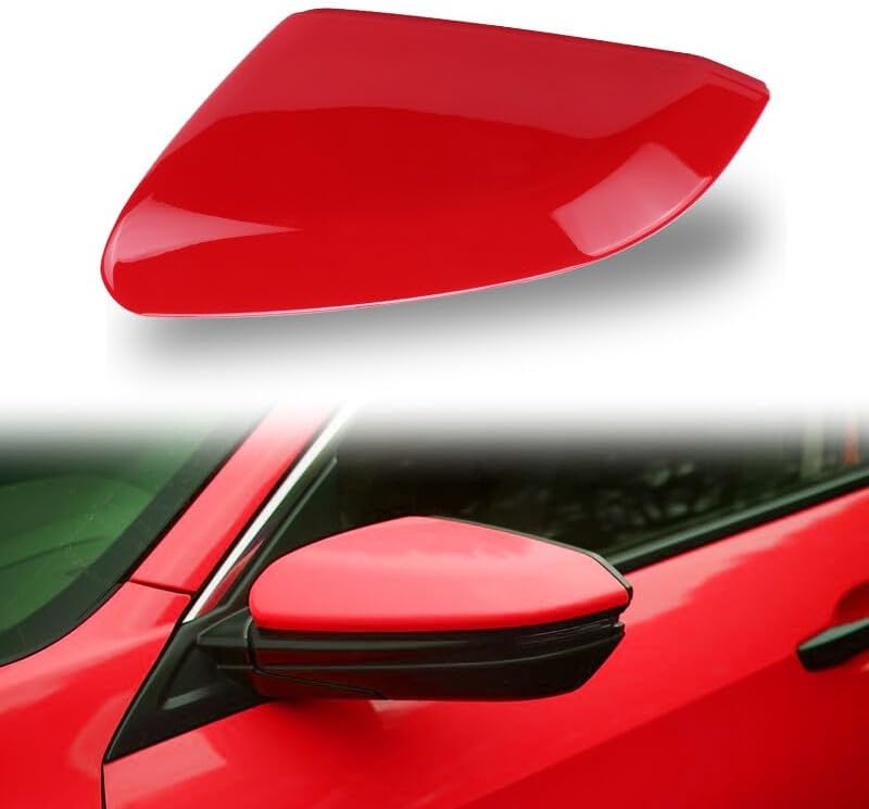 ya 11 9.14 baidi1X Driver Left Side Door Mirror Cover Cap Red for Honda for Civic 2016 2017 18-2021