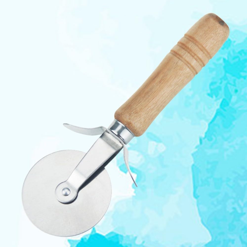 ya 14 9.20 baidi 17 X6cm Stainless Steel Cutter Pizza Dough Roller Tool Handheld Pastry-1