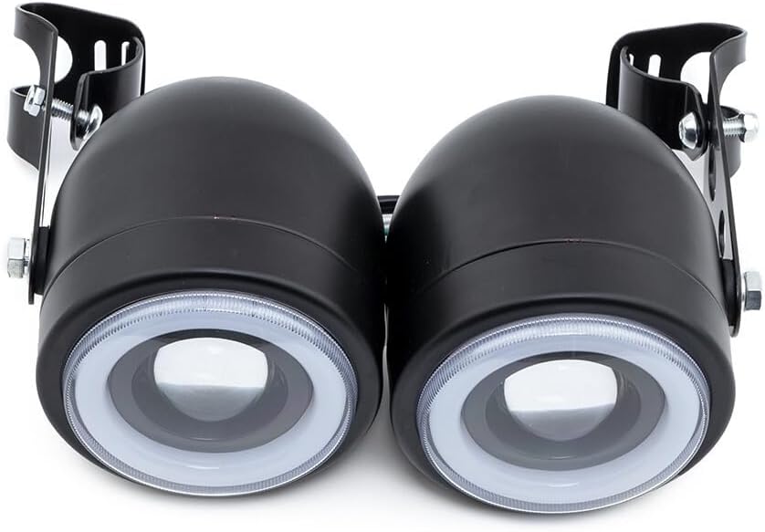 ya 4 8.14 Motorcycle Twins Double Headlights with Mount for Harley Street Fat Boy