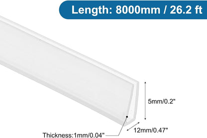 ya 26 10.21 baidi U Channel Edging Trim, 26.2 ft 0.47Wx0.04Tx0.2H Sheet Ed Guard Protector