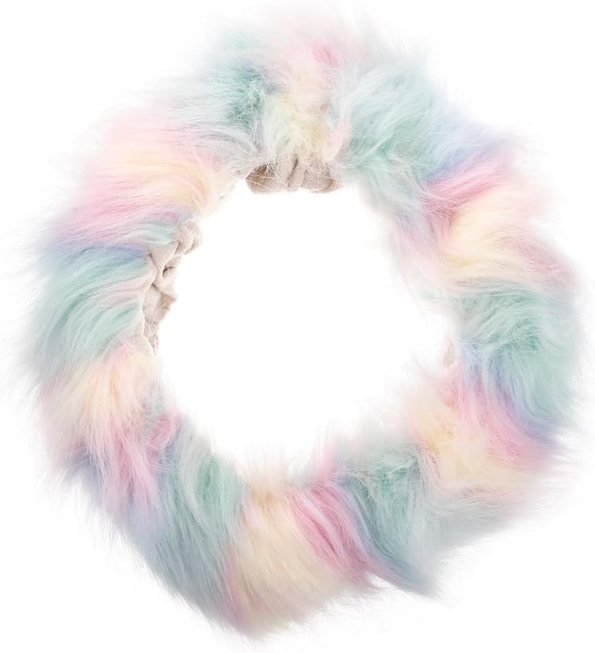 ya 4 8.14 Pink Car Accessories Interior Fluffy Steering Wheel Cover Women Fuzzy