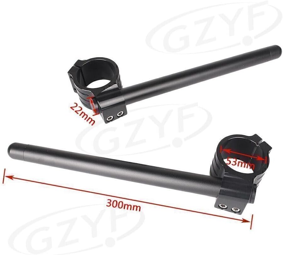ya 4 8.14 Fit Cafe Racer Universal Black Clip-On Motorcycle 7/8 Handlebars 53mm Fork Tube