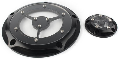 ya 2 8.15 Black Derby Timing Timer Cover for Harley Road King Electra Glide Softail