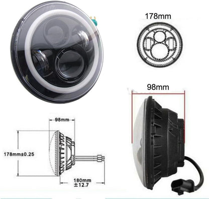 ya 7 8.24 baidi Motorcycle 7 inch Projector Headlight Halo Angle Eyes For Harley Davidson