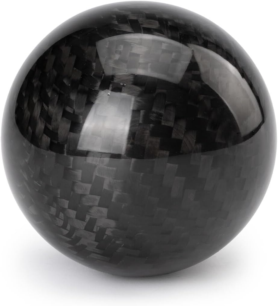ya 4 8.14 Universal Round Ball Shape Carbon Fiber Car Gear Shift Knob Head Shifter Lever
