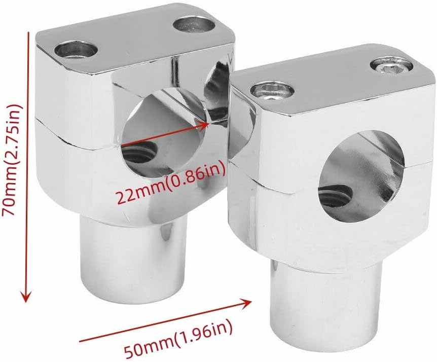 ya 13 9.15 baidi Chrome 7/822mm Bar Mount Handlebar Riser for Harley Cruiser Custom Motorcycle
