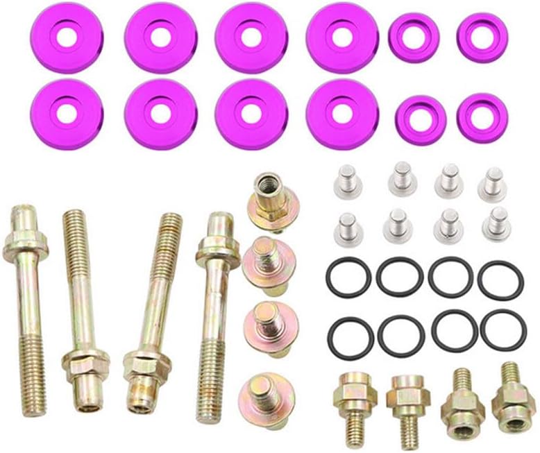 ya 11 9.14 baidiB-SERIES ALUMINUM Engine VALVE COVER WASHER SEAL BOLT NUT KIT B16 B18 Purple
