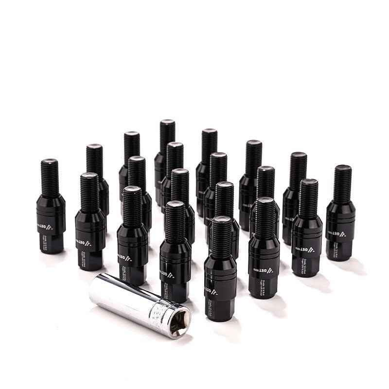 ya 10 9.16 baidi 20x M14x1.5 Wheel Lug Bolt 35mm Shank Cone for SEAT Stud for Most Aftermarket Black