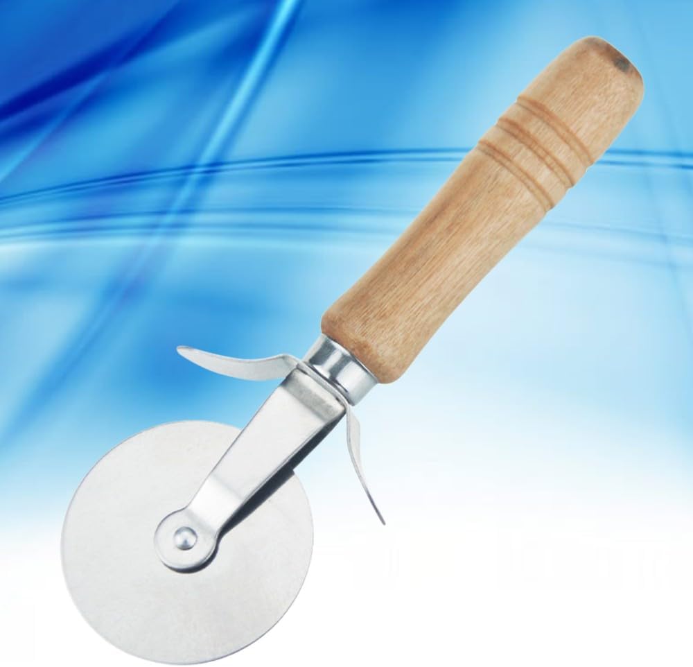 ya 14 9.20 baidi 17 X6cm Stainless Steel Cutter Pastry Wheel Rolling Pin for Pizza Dough-1