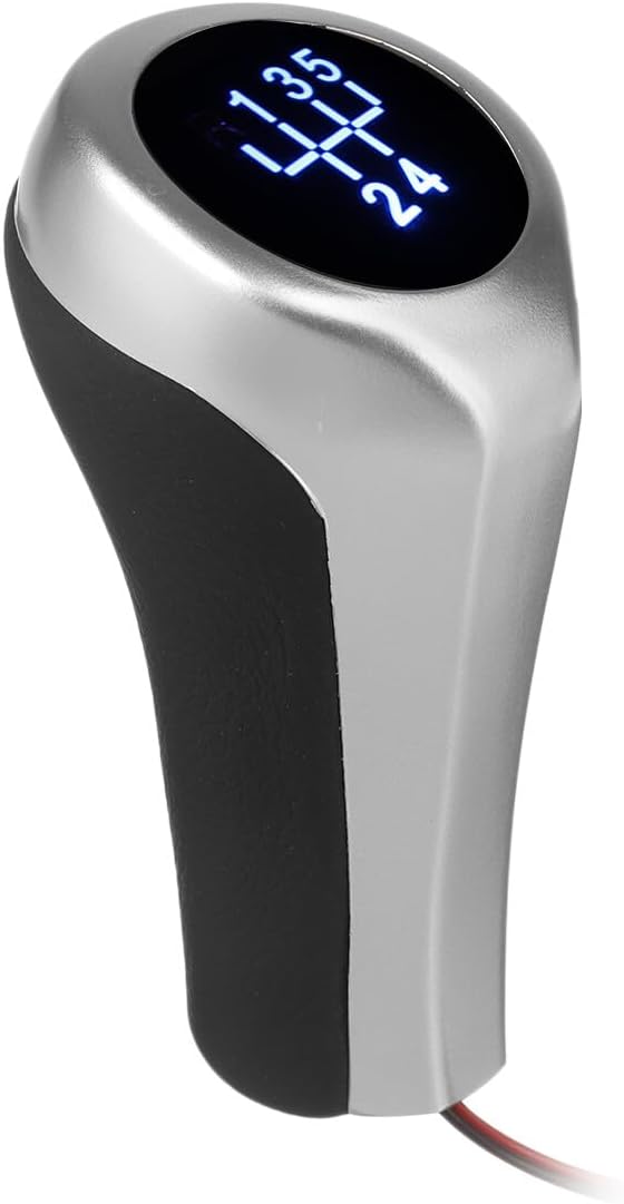 ya 4 8.14 for BMW E46 E90 E91 E92 X1 X3 Silver 1PC 5/6 Speed Gear Shift Knob W/LED Light