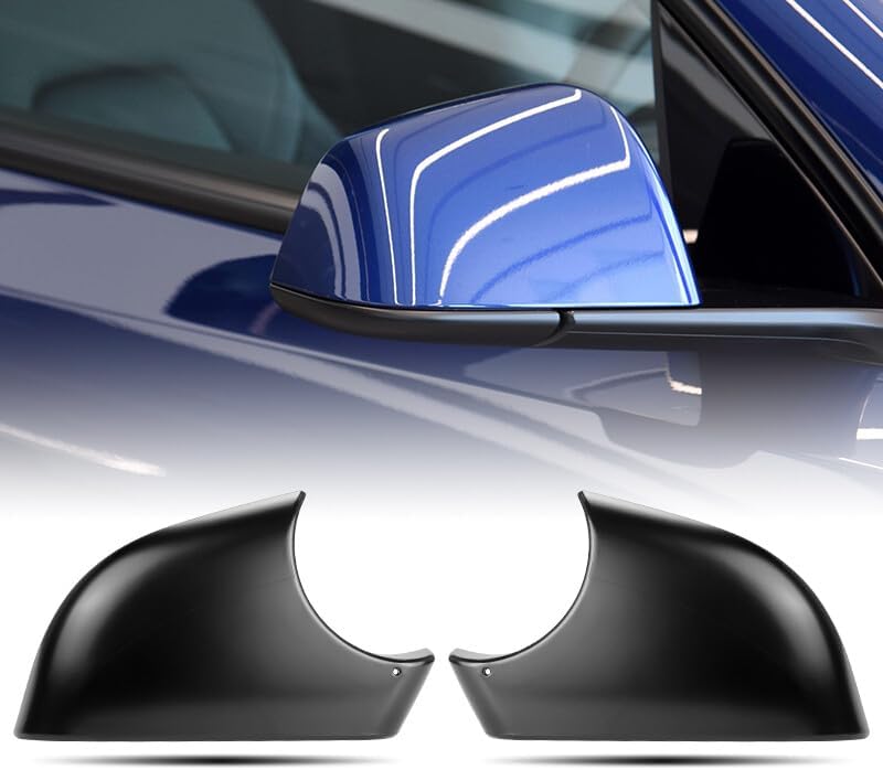 ya 11 9.14 baidiPAIR Left+Right Side Door Wing Mirror Cover Lower Holder For for Tesla for Model y Black