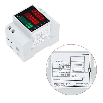 ya 16 10.20 baidi AC 80-300V Digital Din-Rail Current Voltage Power Factor Meter Ammeter Voltmeter