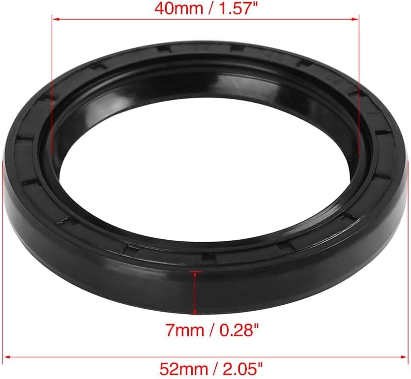 ya 4 8.8.2 40mm x 52mm x 7mm Black Rubber Cover Double Lip TC Oil Shaft Seal