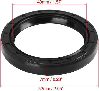 ya 4 8.8.2 40mm x 52mm x 7mm Black Rubber Cover Double Lip TC Oil Shaft Seal
