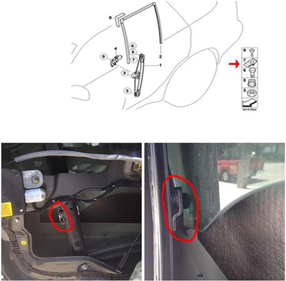 ya 11 9.14 zhengce Front Window Regulator Clip X8 for BMW X5 3.0i 4.4i 4.6is 4.8is 00-06-