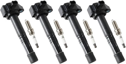 ya 9 10.24 Set of 4 Ignition Coil & 4 Iridium Spark Plug for 03-17 for Honda for Accord UF712