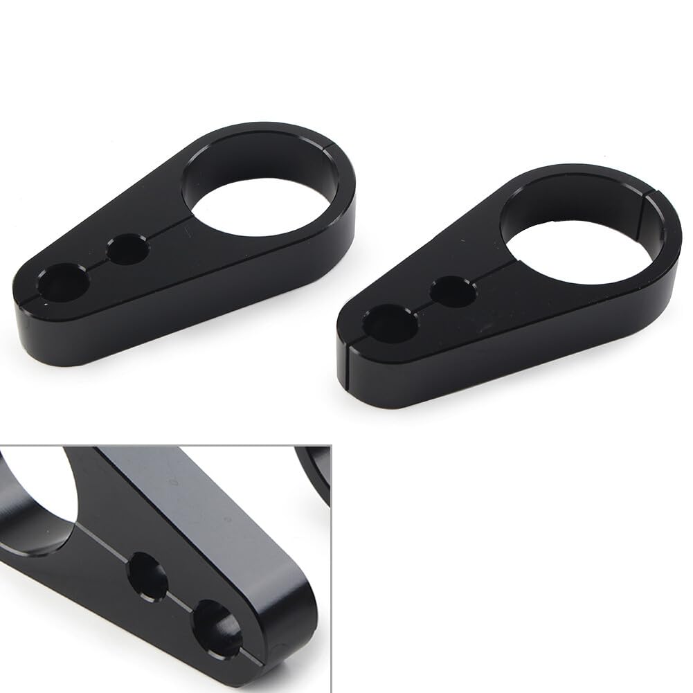 ya 6 8.14 Brake Clutch Cable Wire Clamp Clip Fit Harley 1-1/4 Handlebar Black 2PCS