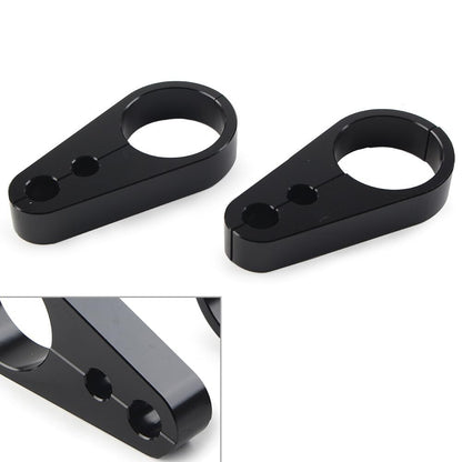 ya 6 8.14 Brake Clutch Cable Wire Clamp Clip Fit Harley 1-1/4 Handlebar Black 2PCS