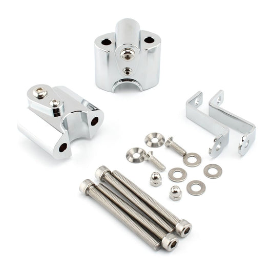 ya 4 8.8.2 Chrome Handlebar Risers Handle Bar Lift Clamp Adapters Fit for BMW R 18/ Classic