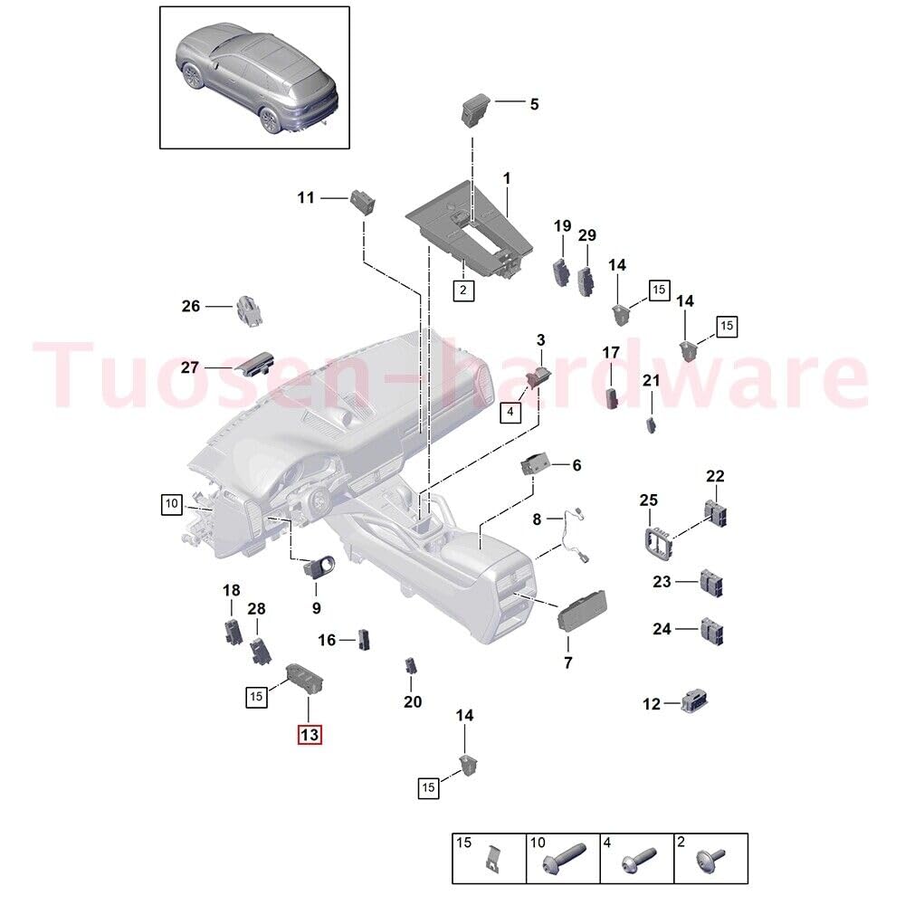 ya 8 8.24 baidi 971959858c for Porsche 971 for Panamera for Cayenne 2018-2020 Power Master Window Switch