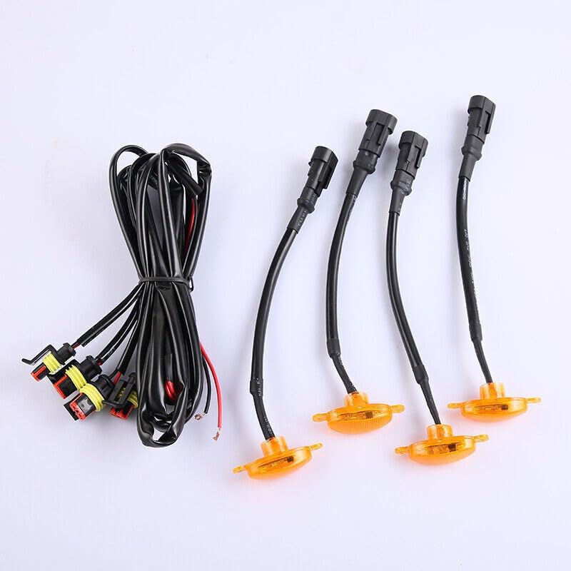 ya 4 8.10 4Pcs for Kia Soul 2020-2021 Car Front Grille LED Amber Light Raptor Style Yellow