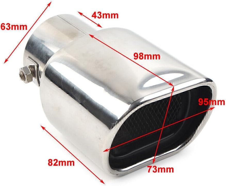 ya 6 8.14 Car Stainless Steel Rear Pipe Tail Muffler Tip Square Shape Accessories