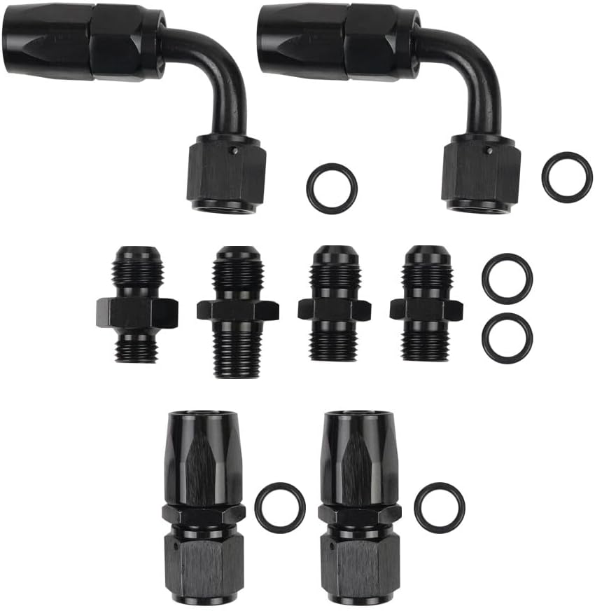 ya 10 9.16 baidi Automatic Transmission Cooler Line Kit 6AN Hose Line Kit Fit For 4L60E 4L65E Blk
