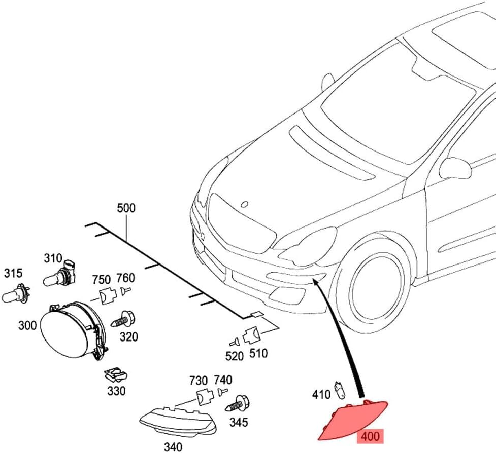 ya 4 8.10 Left Driver LH Side Marker Lamp Indicator Fit For 2006-2010 for for Mercedes W251 R350