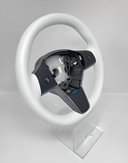 ya 5 8.10 White Steering Wheel for Tesla for Model 3 Y Driver W/Heated Leather 1490214-00-B