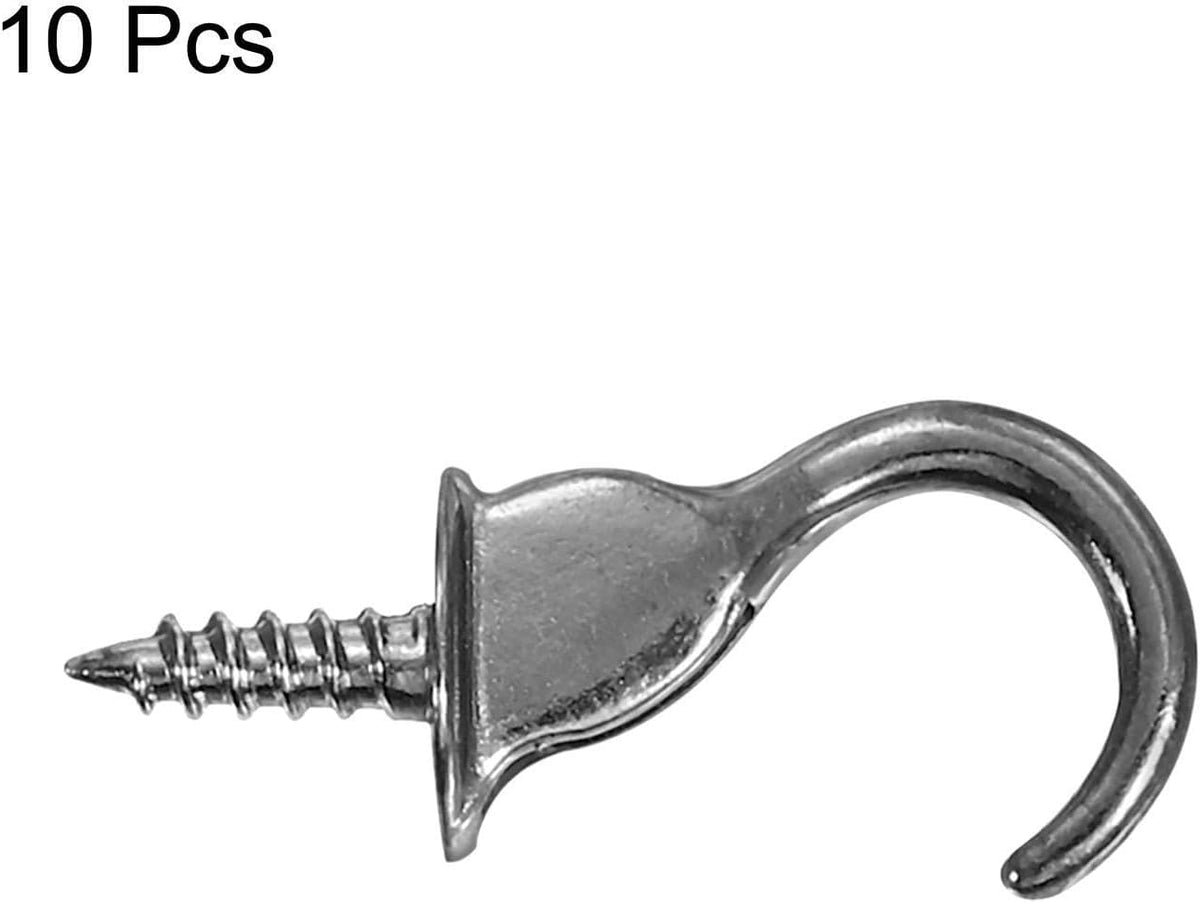 ya 26 10.21 baidi 10 Pcs 1.4 x 0.6 Ceiling Hook, Screw-in Ceiling Orchid Hook for Hanging, Grey