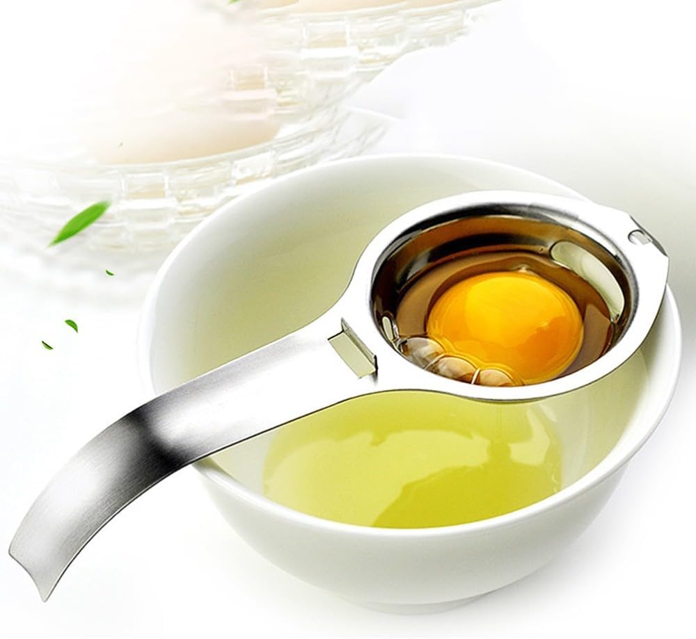 ya 14 9.20 baidi Egg Separator Stainless Steel Egg Yolk Separator White Cooking Tools-1