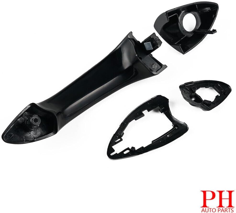 ya 2 8.15 Front and Rear Left and Right Exterior Door Handles Gloss Black for BMW X5 2000-2006