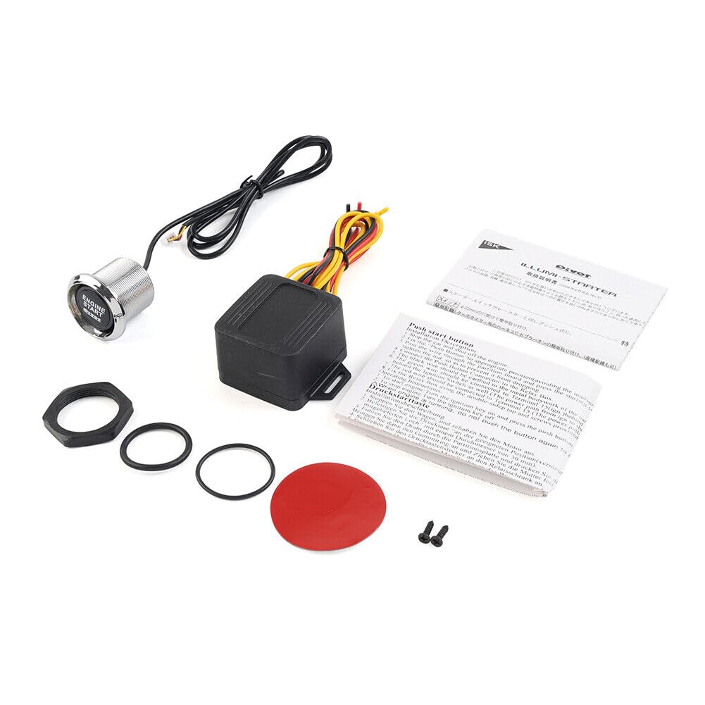 ya 6 8.24 baidi Universal 12V Car Engine Start Push Button Switch Ignition Starter Kit Blue LED