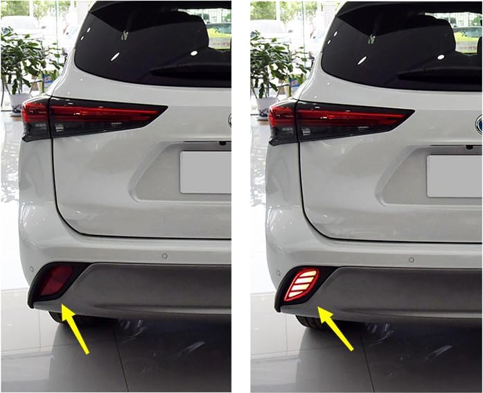 ya 10 9.16 zhengce for Toyota Highlander 2020-23 Pair LED Rear Fog Light Tail Bumper brake Lam