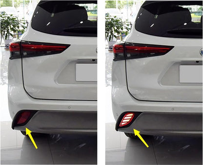ya 10 9.16 zhengce for Toyota Highlander 2020-23 Pair LED Rear Fog Light Tail Bumper brake Lam