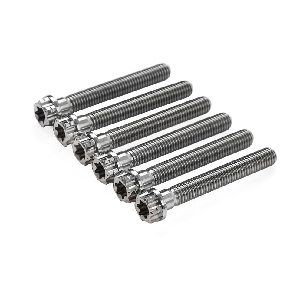 ya 9 10.24 6pcs Bolts Torx Head Flange Screws M10x55mm for Motorcycle Bike Silver
