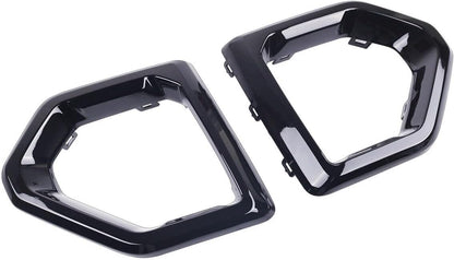 ya 4 8.14 Gloss Black Front Fog Light Outer Bezel Cover for for GMC for Sierra 2019-21 Denali SLT