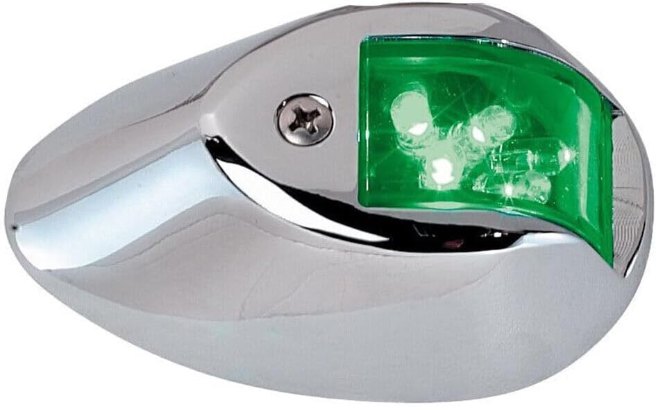 ya 4 8.14 Marine Green Navigation Light Boat LED Side Port Light 12V Stainless Steel