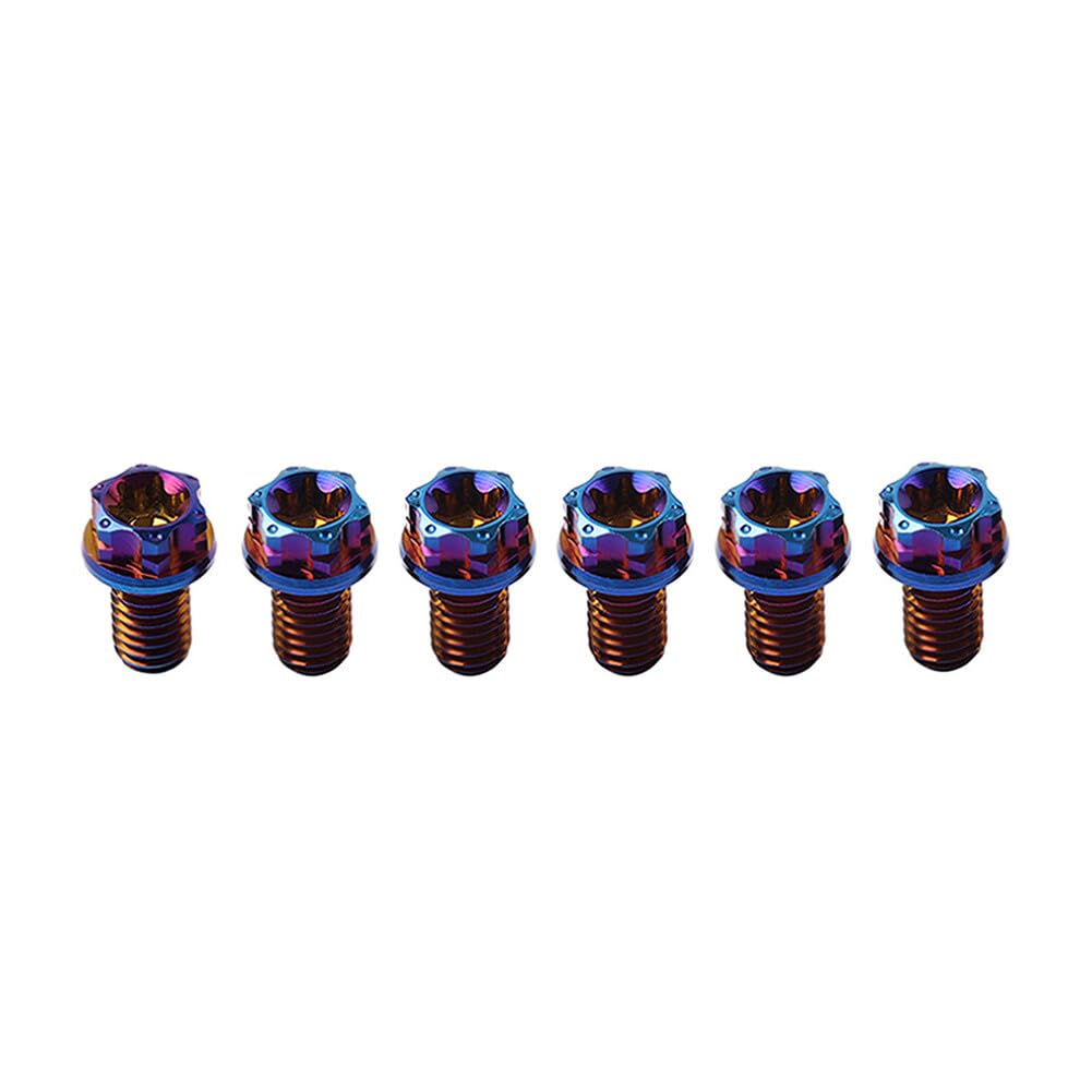ya 6 8.14 6pcs Bolt Torx Head Flange Screw M10x20mm Burn Blue for Motorcycle Bike