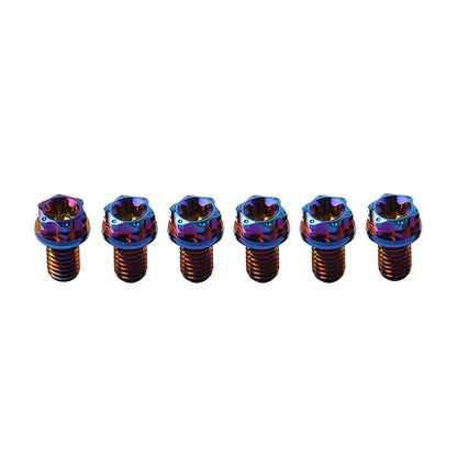 ya 6 8.14 6pcs Bolt Torx Head Flange Screw M10x20mm Burn Blue for Motorcycle Bike
