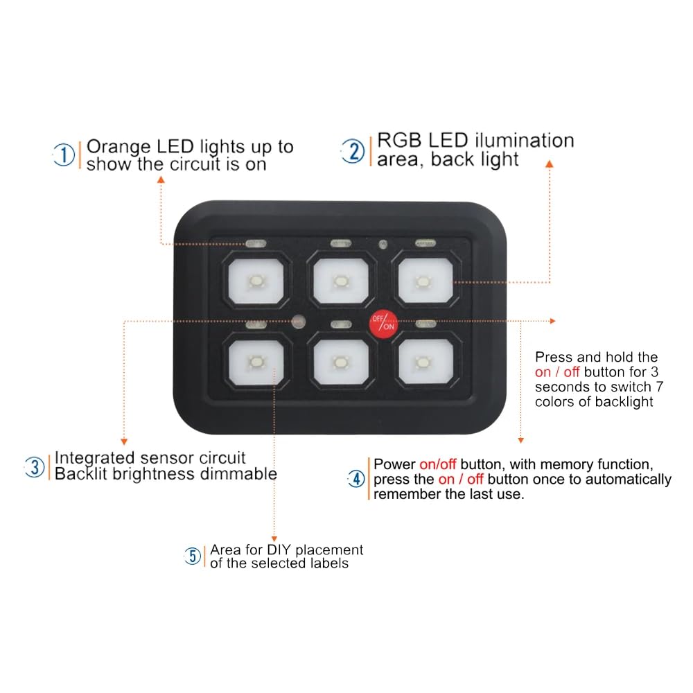 ya 3 8.24 baidi 6Gang Switch Panel Universal Circuit Control Relay System Box Automatic Dimmable
