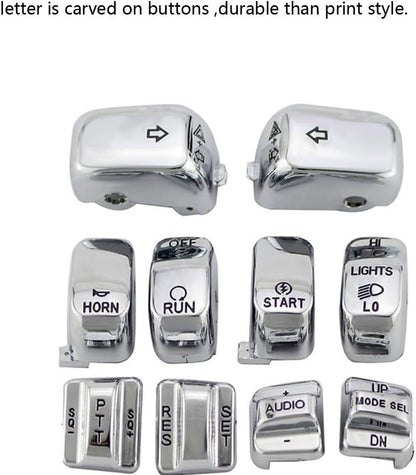 ya 4 8.24 baidi Handlebar switch housing protective cover and 10 button covers suitable for Harley Touring 1996-2013