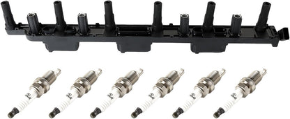 ya 9 10.24 Ignition Coil 6x Iridium Spark Plugs UF296 for Jeep TJ Cherokee 56041476AA