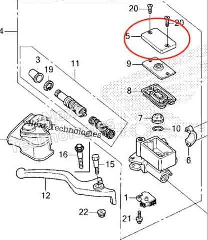ya 23 10.7 baidi Front Brake Reservoir Cover for Honda XR650L XR600R XR250L XR 230/250/400 Motard