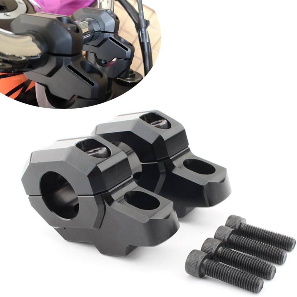 ya 4 8.8.2 Handlebar Mount Riser Clamp Handle Bar for Kawasaki Z900C Z900RS 2017-2024 Black