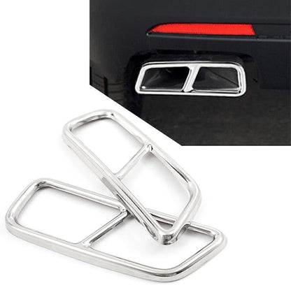 ya 4 8.14 Silver Rear Exhaust Muffler Tail Pipe Cover Trim for Cadillac XT5 2016 2017-2020