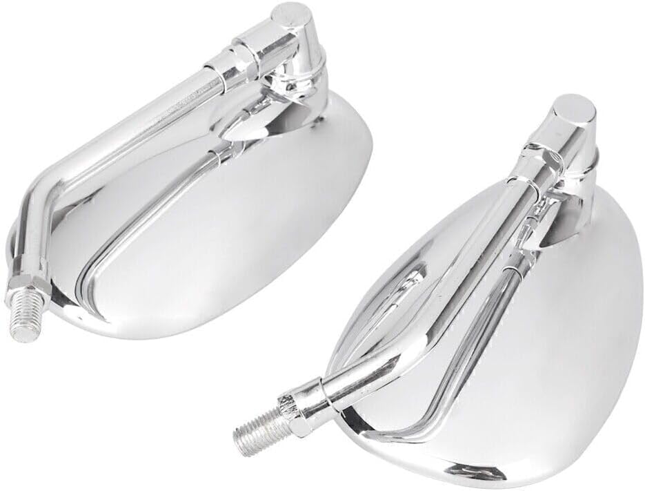 ya 2 8.15 2x 10mm Chrome Thread Universal Rear View Mirrors Oval Side Mirrors