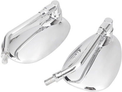 ya 2 8.15 2x 10mm Chrome Thread Universal Rear View Mirrors Oval Side Mirrors