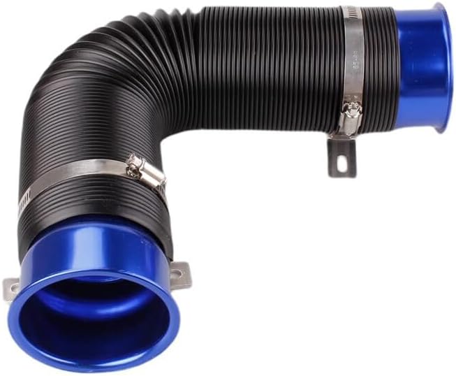 ya 10 9.16 baidi 3'' 76mm Flexible Car Cold Air Intake Hose Filter Pipe Telescopic Tube Blue